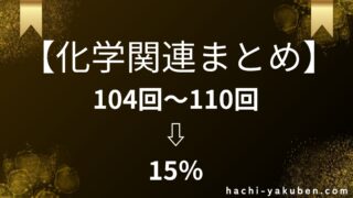 全体の１５％を占める化学を捨てるのは勿体ない【薬剤師国家試験】